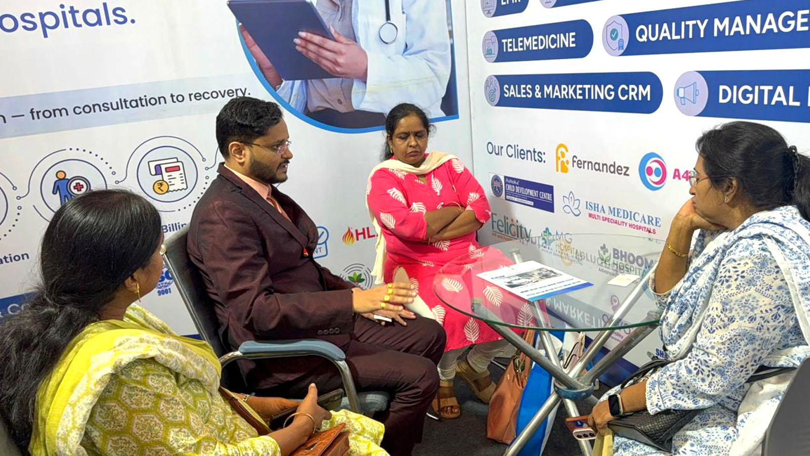 Suja HealthTech Showcased CareAxes HMIS and CureAxes at Medicall Chennai 2026 — image 2