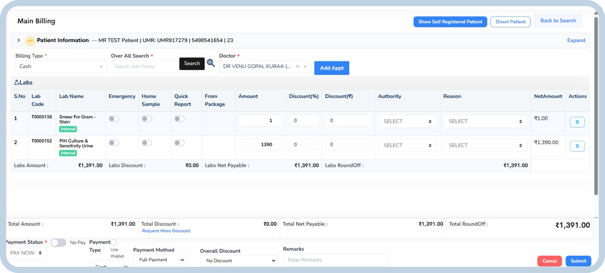 OPD Billing Management